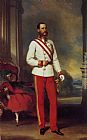 Franz Xavier Winterhalter Paintings - Franz Joseph I, Emperor of Austria by Franz Xavier Winterhalter